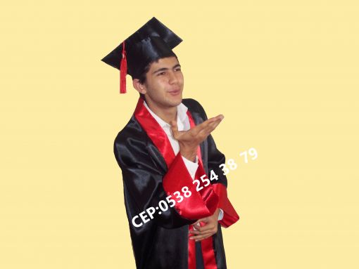 kep cübbe standart model ön bant kırmızı kod:1 kep cübbe standart model